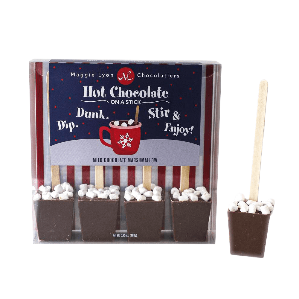 4pc Hot Chocolate On A Stick - Milk Chocolate Marshmallow