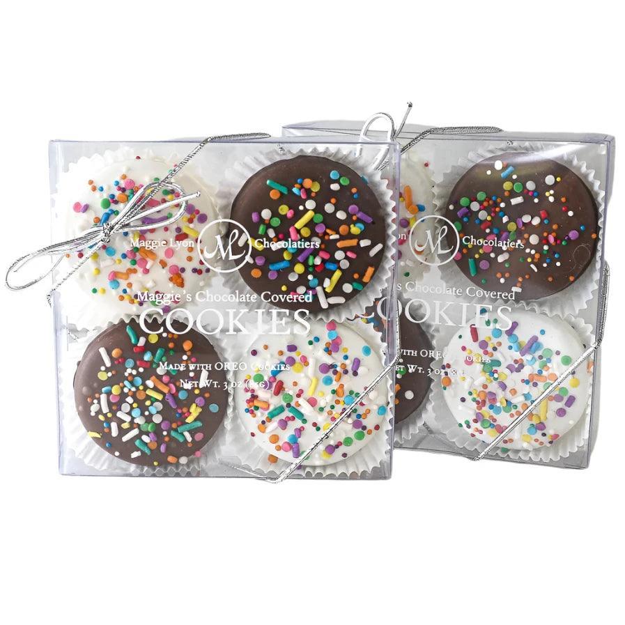 Rainbow Explosion Chocolate Covered Cookies -4pc