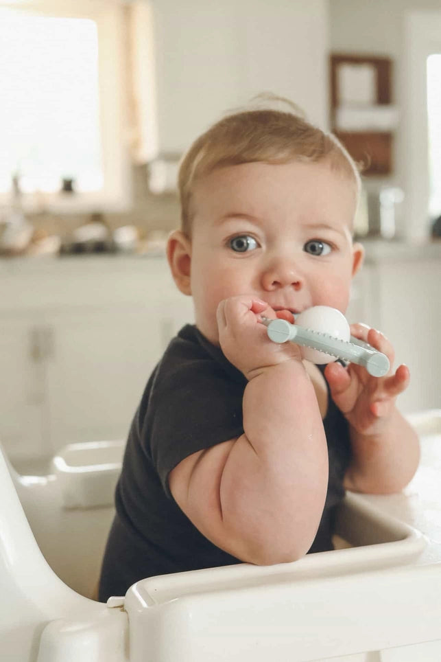 Giraffe Silicone Teether & Rattle Toy - Mist