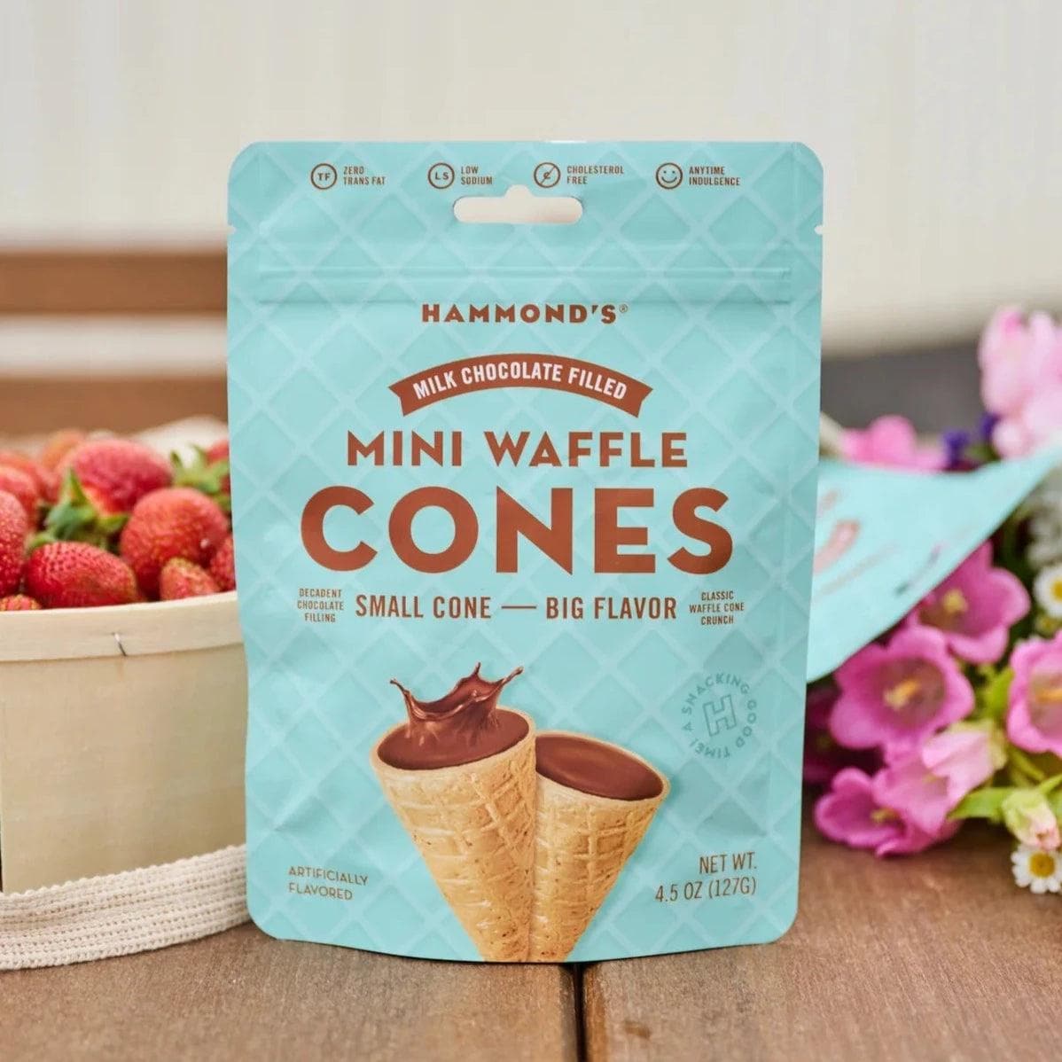 Wholesale Tiny Bites Mini Waffle Cones, White Chocolate