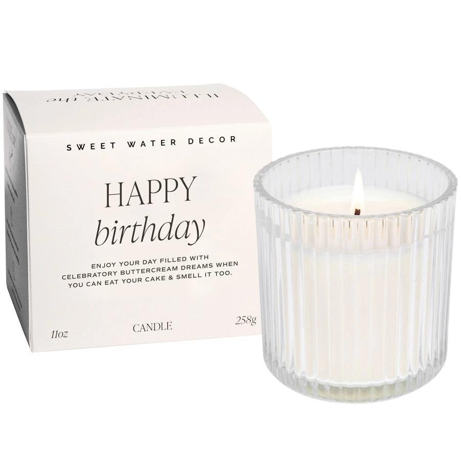 Happy Birthday Soy Candle - Ribbed Glass Jar with Box - Giften Market