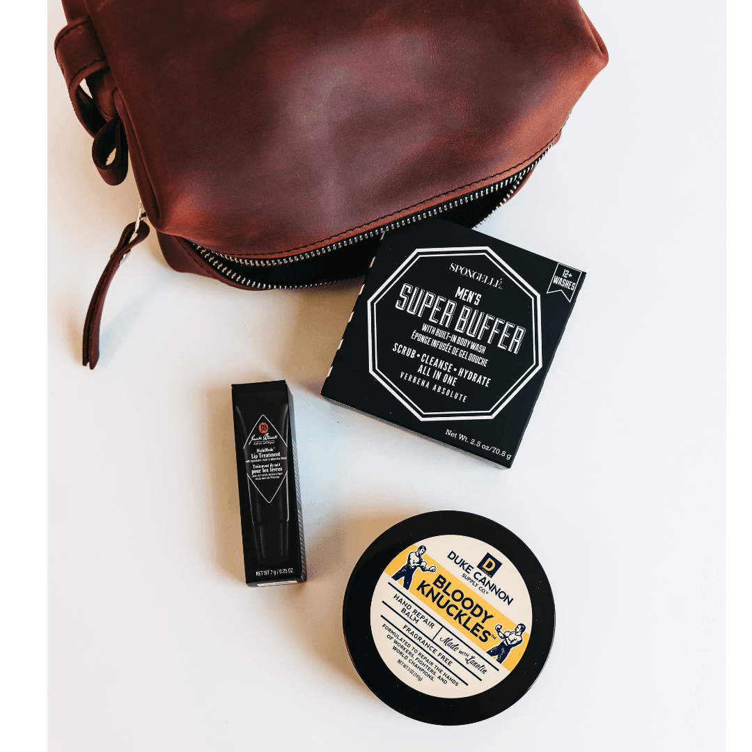 Men’s Self-Care Pouch - Cognac - Giften Market