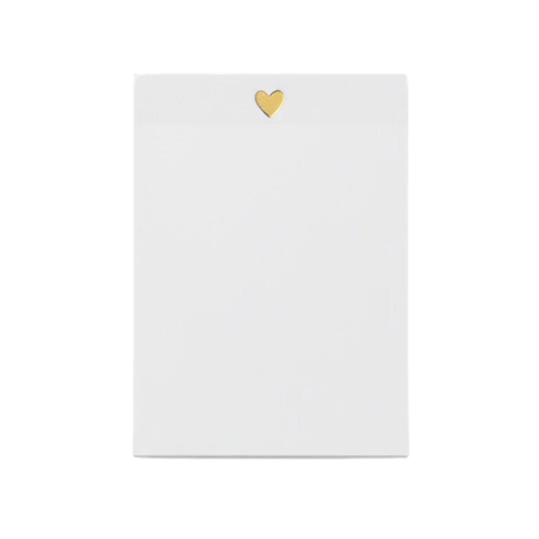 Tall Heart Sticky Notes - Gold Foil Design - Giften Market