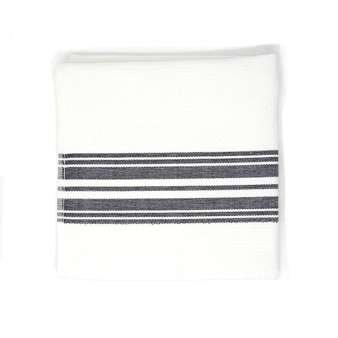 Waffle Kitchen Towel - Green/White Stripe - Giften Market