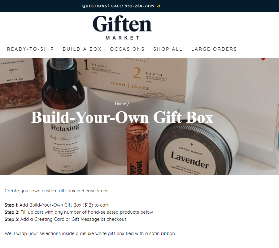 Deluxe gift box with candle, bath soak, body spray, and lip balm in elegant packaging