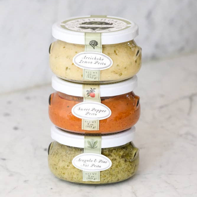 Chef's Selection pesto jars, close view