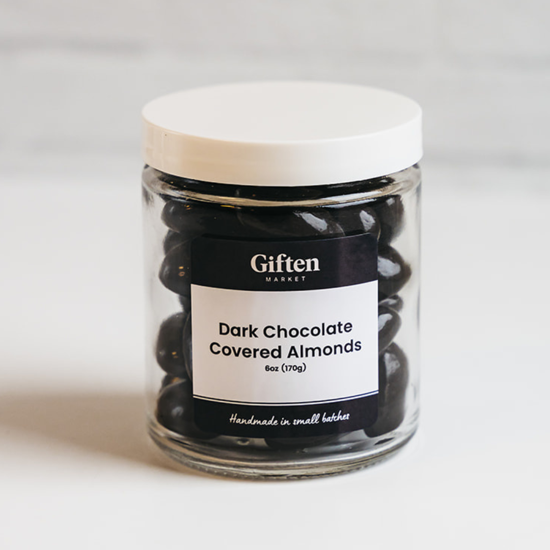 Dark Chocolate Covered Almonds - 6oz Glass Jar