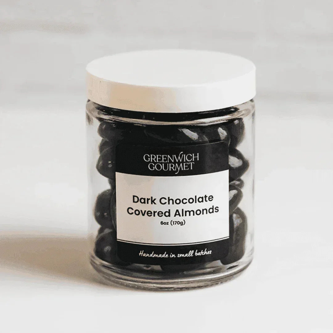 Dark Chocolate Covered Almonds - 6oz Glass Jar