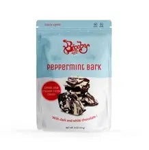 Bixby Peppermint Bark stand-up bag in light blue and white