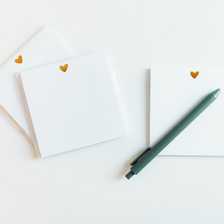 Heart Sticky Notes - Gold Foil Design