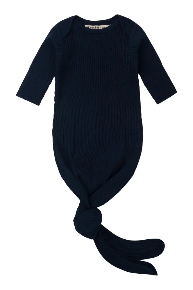 Set of 2 Knot It Baby Gowns - Navy