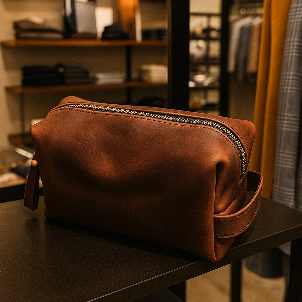 Handcrafted Men's Leather Dopp Kit