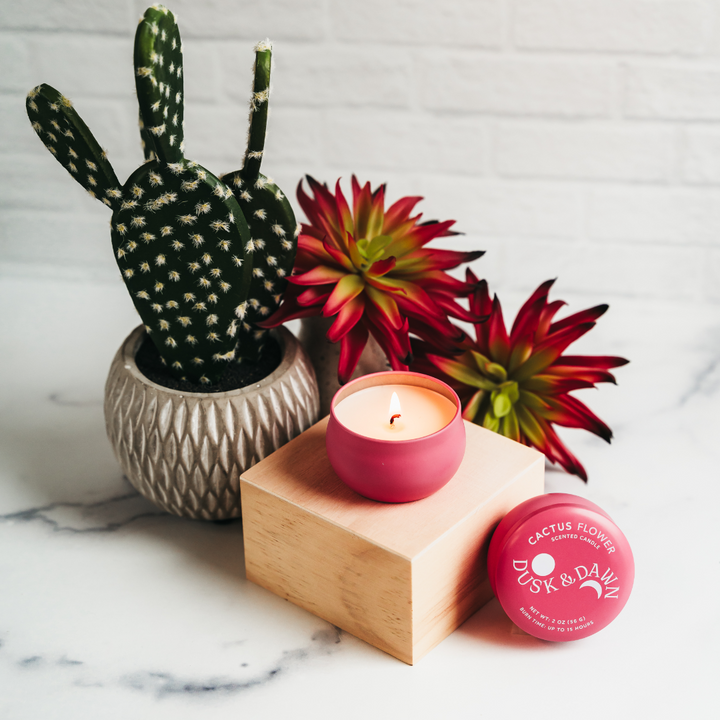 Cactus Flower Mini Tin 2oz Candle