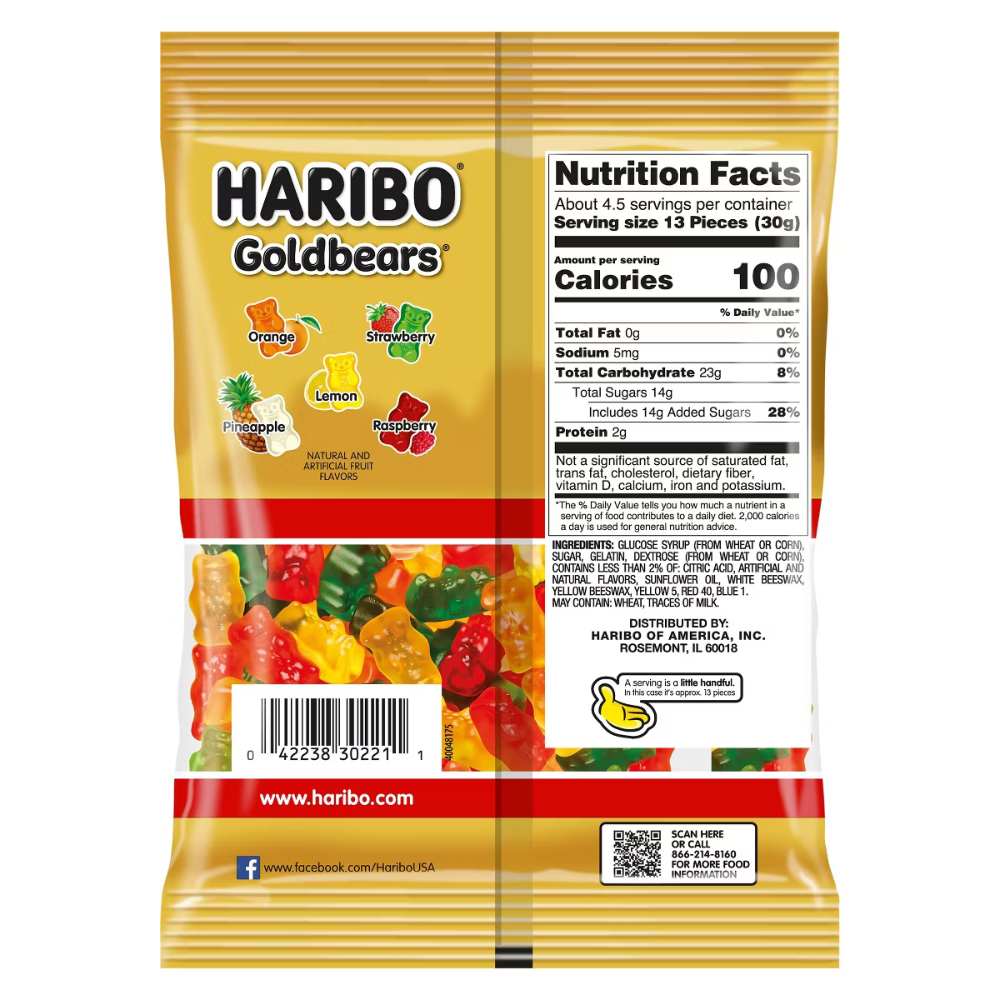 Haribo Goldbears Gummy Candy 5oz | Gluten Free