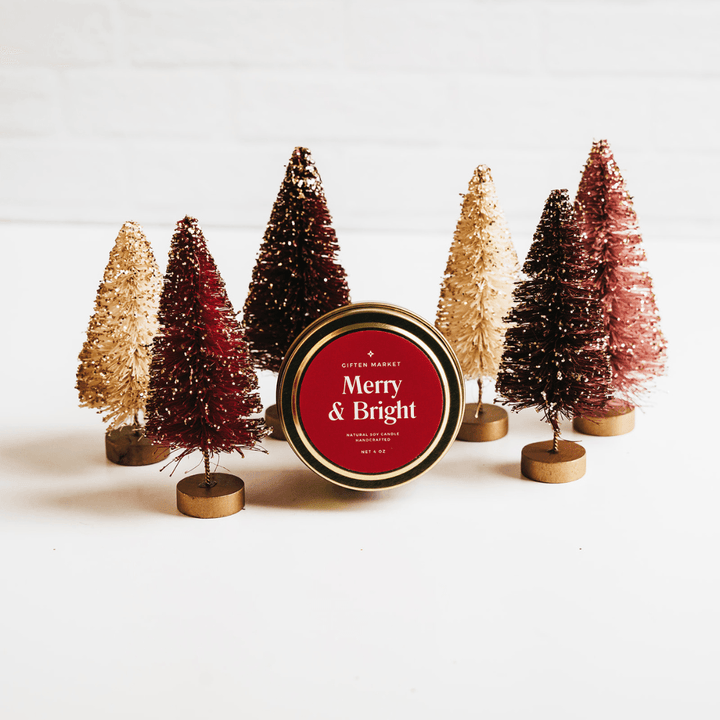 Merry & Bright Gold Travel Candle