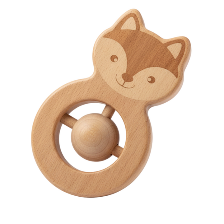 Wooden Fox Rattle