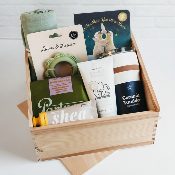 Bundle of Joy Wooden Gift Crate - Sage Green