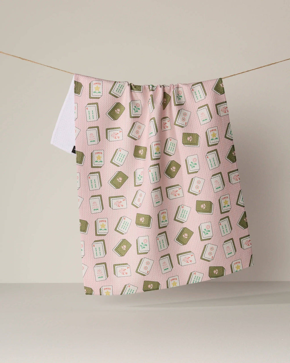 Flower Tiles tea towel folded