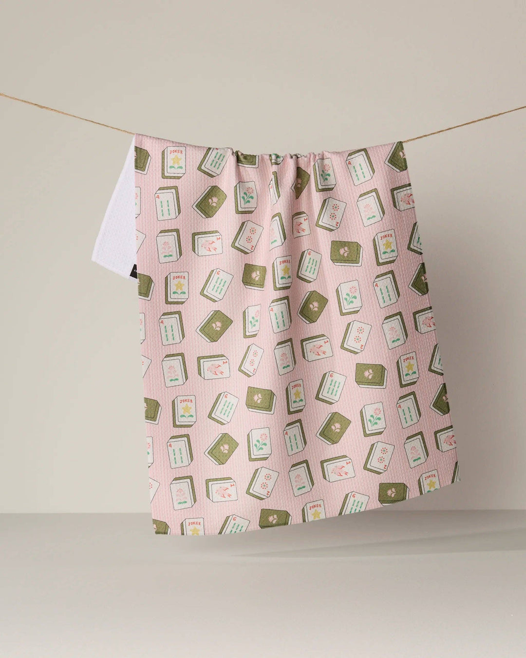 Flower Tiles tea towel folded