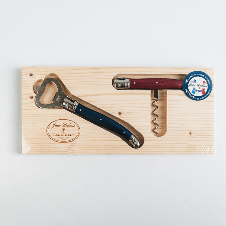 Jean Dubost Red & Blue Corkscrew & Bottle Opener Set