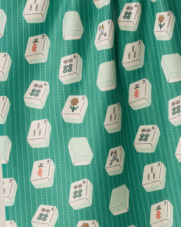 Tile Flow tea towel in a kitchen