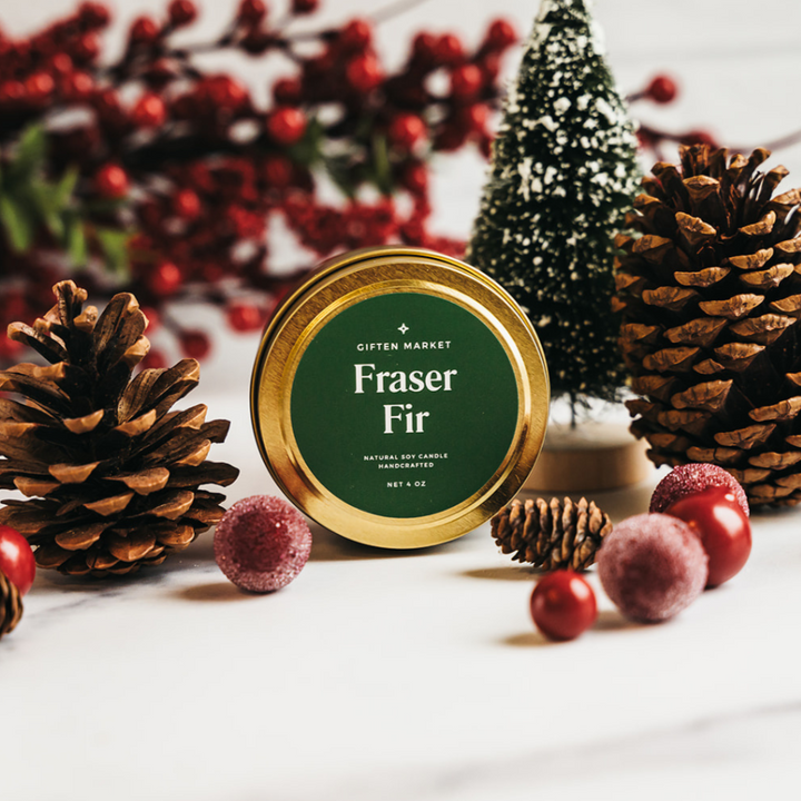 Fraser Fir Gold Travel Candle