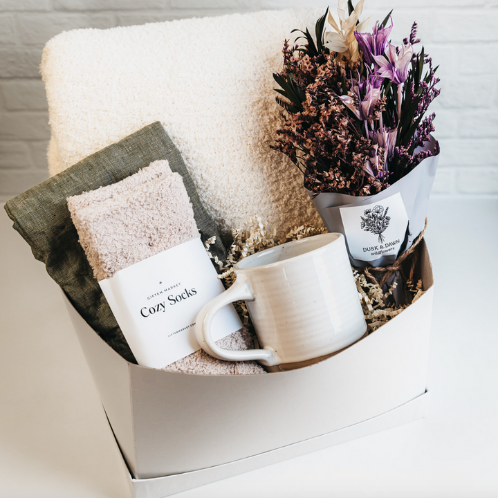 Comfort & Care Gift Box - Cream + Green