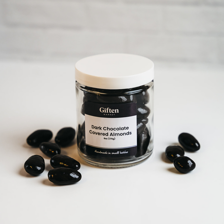 Dark Chocolate Covered Almonds - 6oz Glass Jar