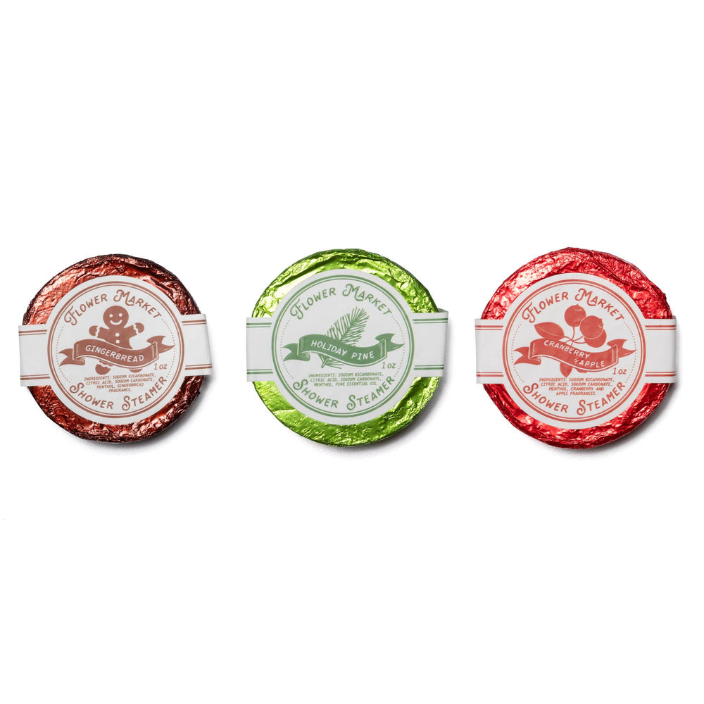 Three shower steamers beside the cottage box