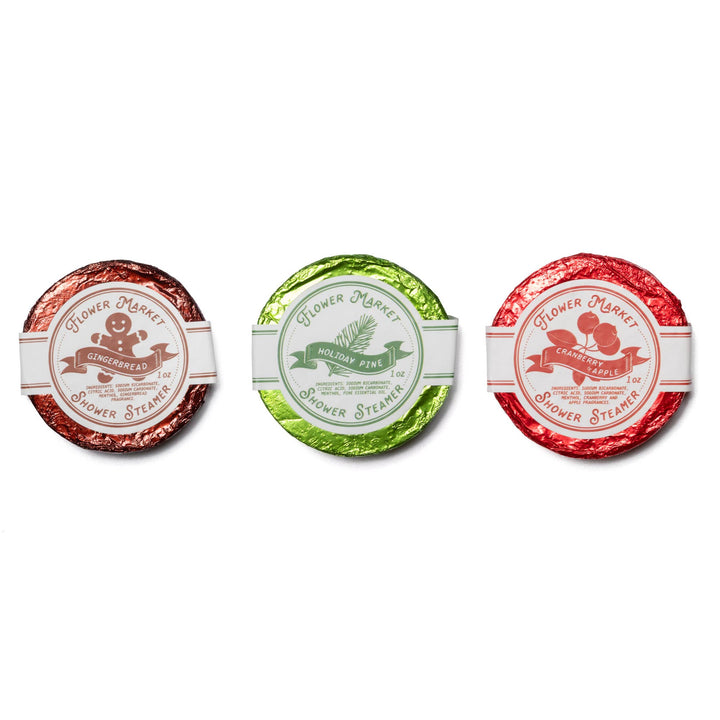 Three shower steamers beside the cottage box