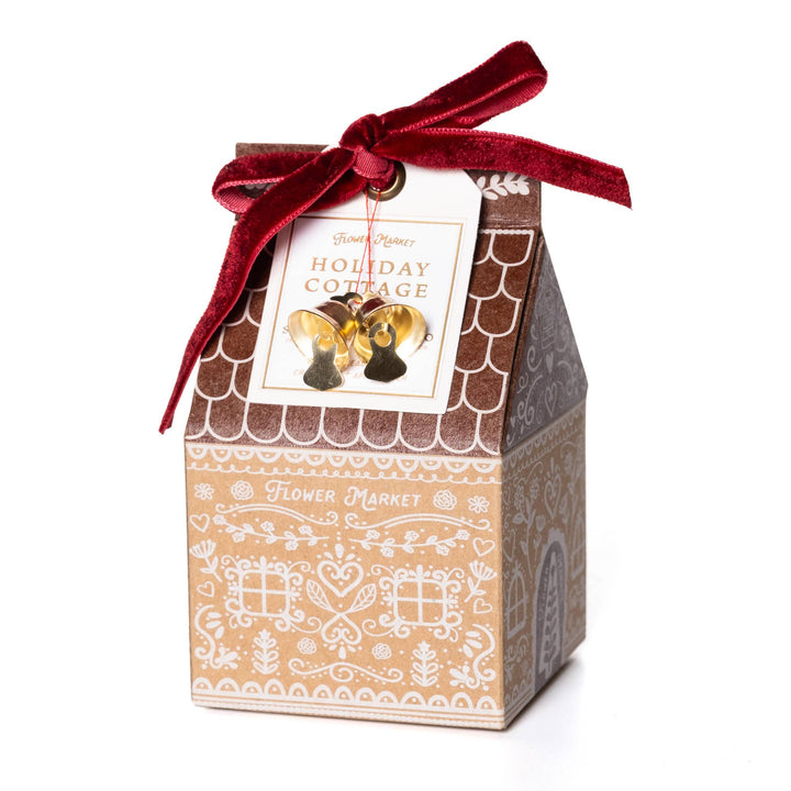 123 Farm Holiday Cottage Shower Steamer Trio, cottage-shaped gift box with velvet ribbon