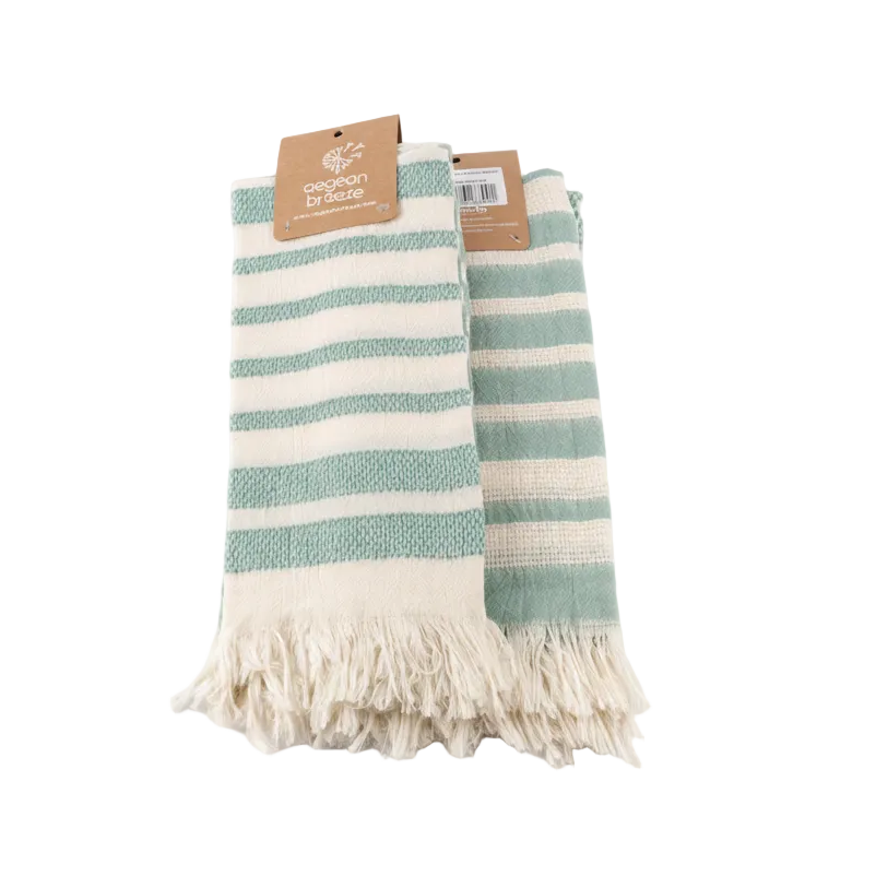 Rainbow Kitchen Towel - Lime Green Natural