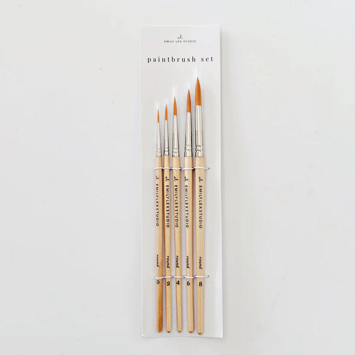 Watercolor Wooden Paintbrush Set