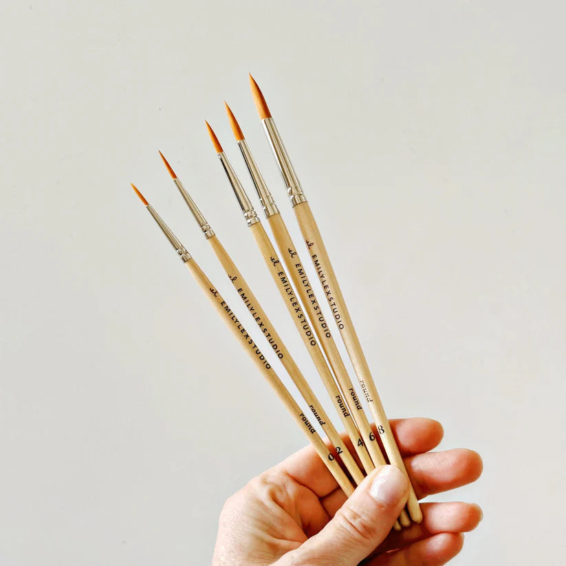 Watercolor Wooden Paintbrush Set