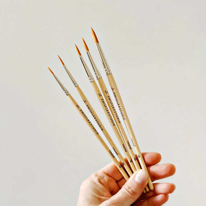 Watercolor Wooden Paintbrush Set