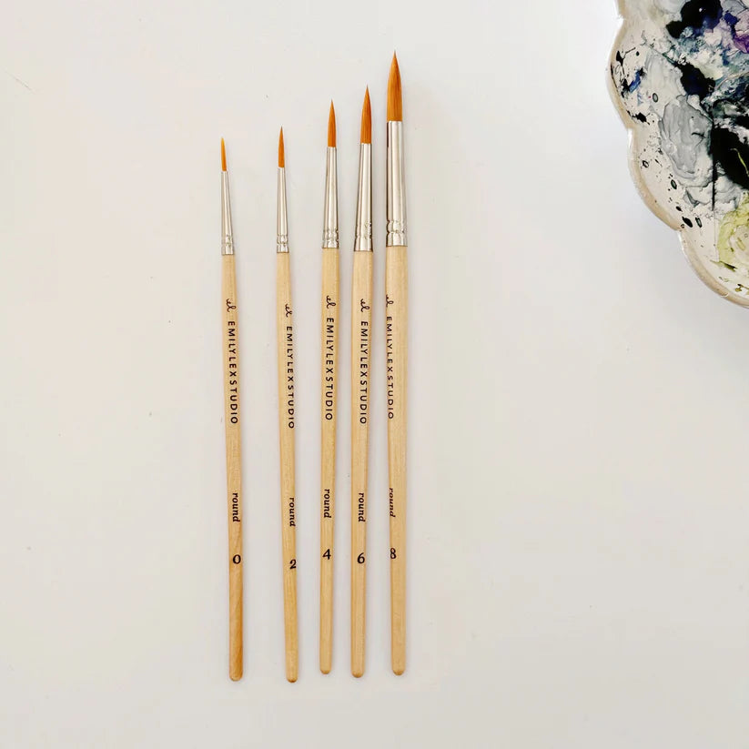 Watercolor Wooden Paintbrush Set