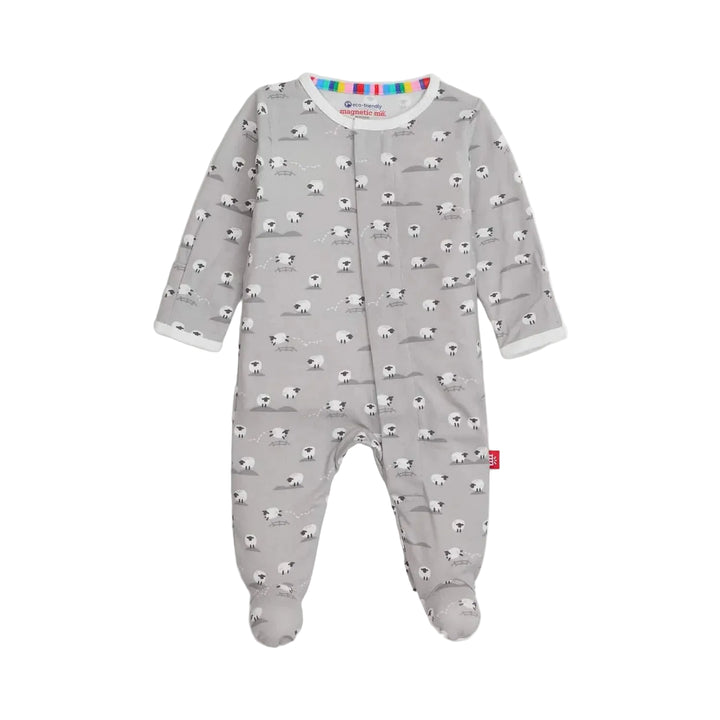 Baa Baa Baby Gray Modal Magnetic Footie