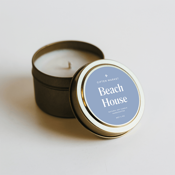 Beach House Gold Travel Candle