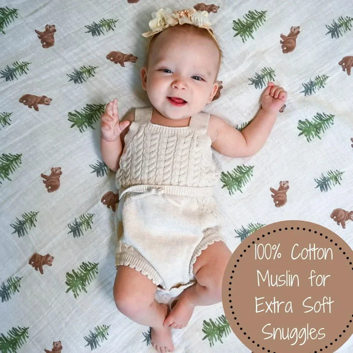 Bear Cub Baby Muslin Swaddle Blanket