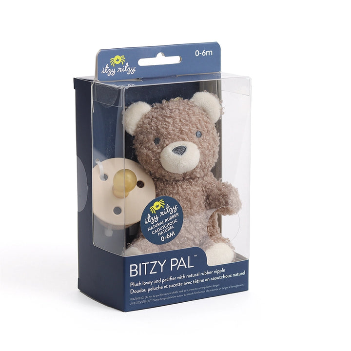 Bitzy Pal Natural Rubber Pacifier & Plush - Bear