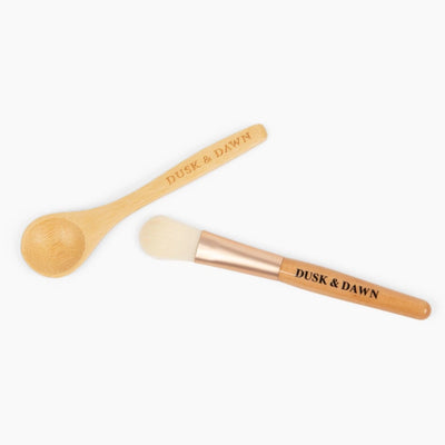 Brush + Spoon Set For Clay Mask Application