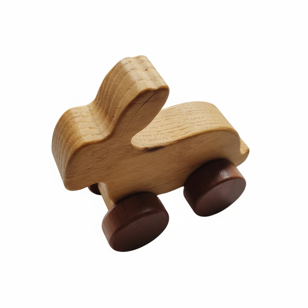 Wooden Easter Bunny Trolley Toy Car