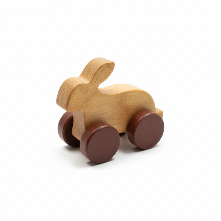 Wooden Easter Bunny Trolley Toy Car