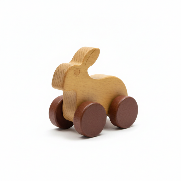 Wooden Easter Bunny Trolley Toy Car