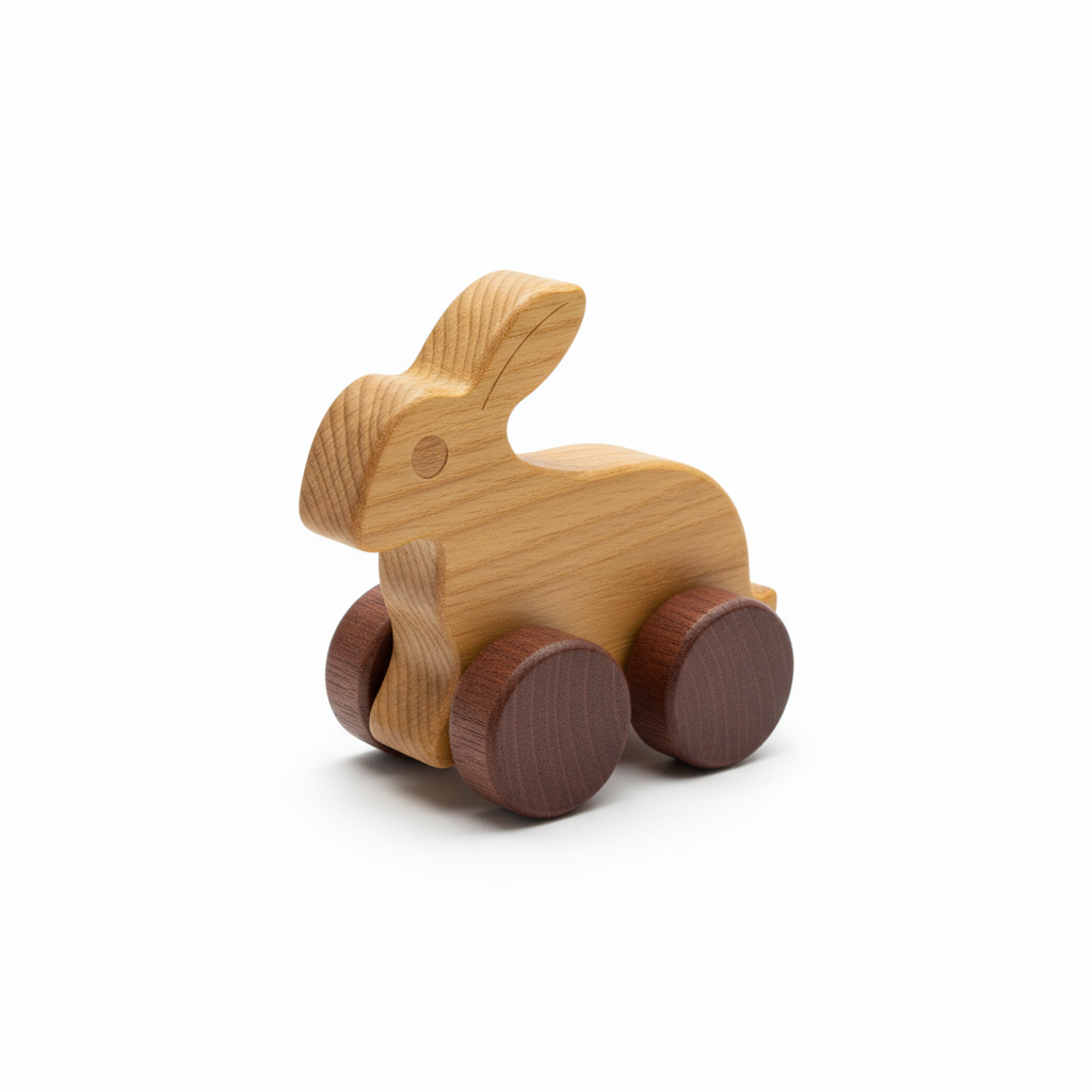 Wooden Easter Bunny Trolley Toy Car