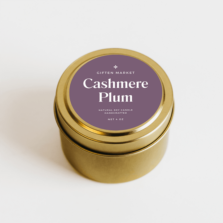 Cashmere Plum Gold Travel Candle