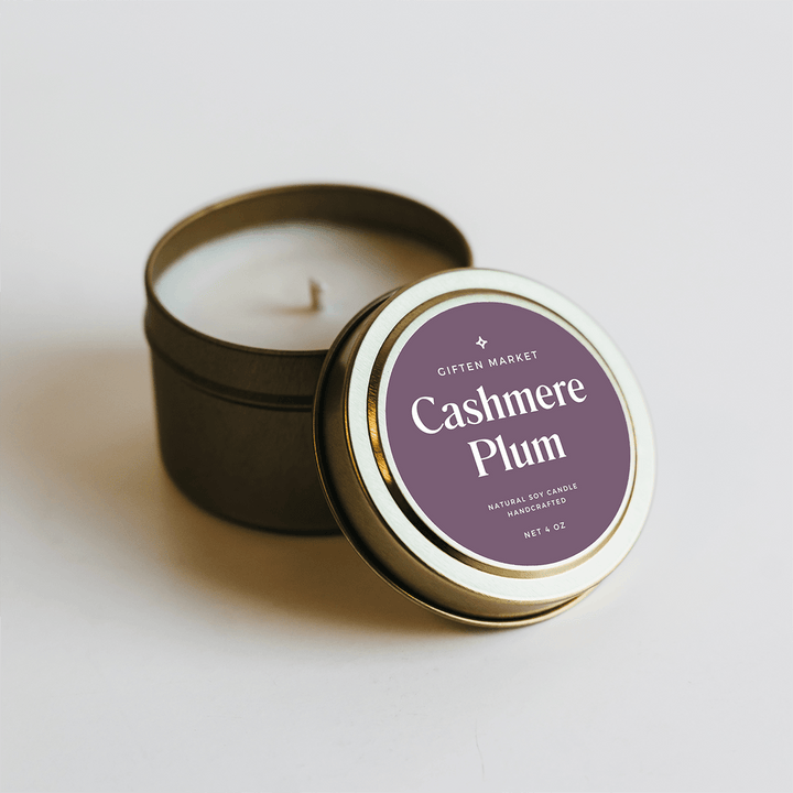 Cashmere Plum Gold Travel Candle