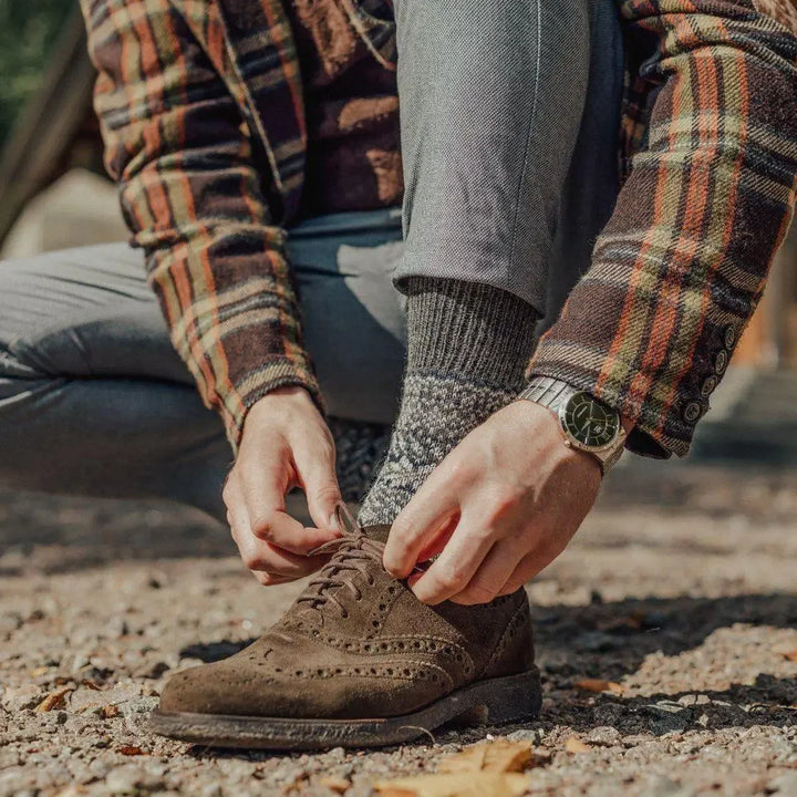 Nordic Merino Wool Socks - Sigrid Charcoal - L