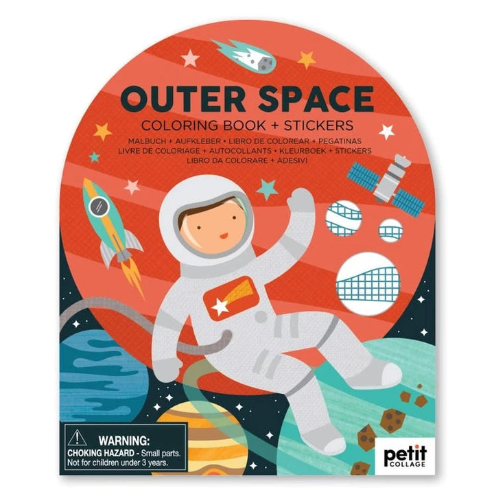 Coloring Book with Stickers: Outer Space