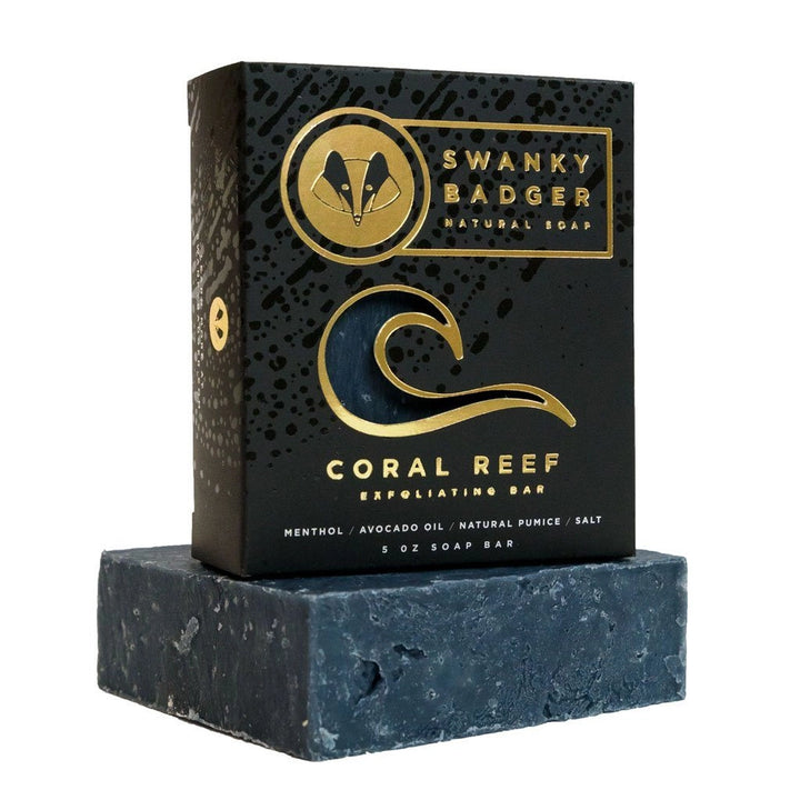 Coral Reef Natural Bar Soap with peppermint, pumice, and nourishing oils.